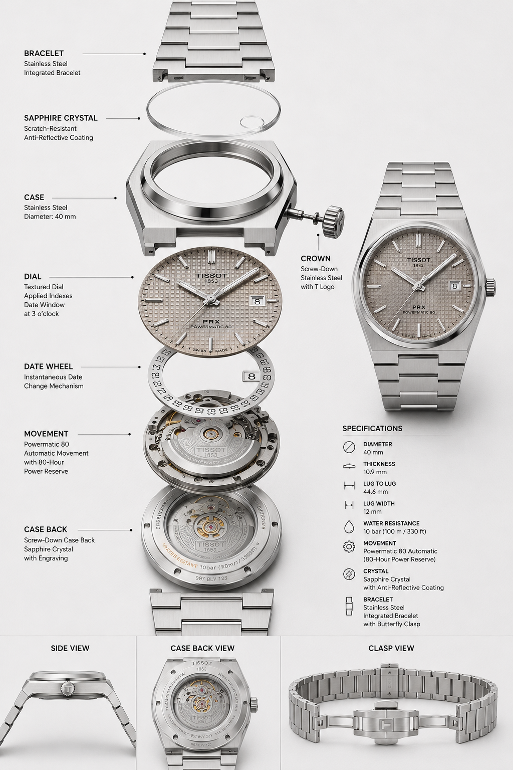 • TISSOT PRX 1583 – Champange Edition
