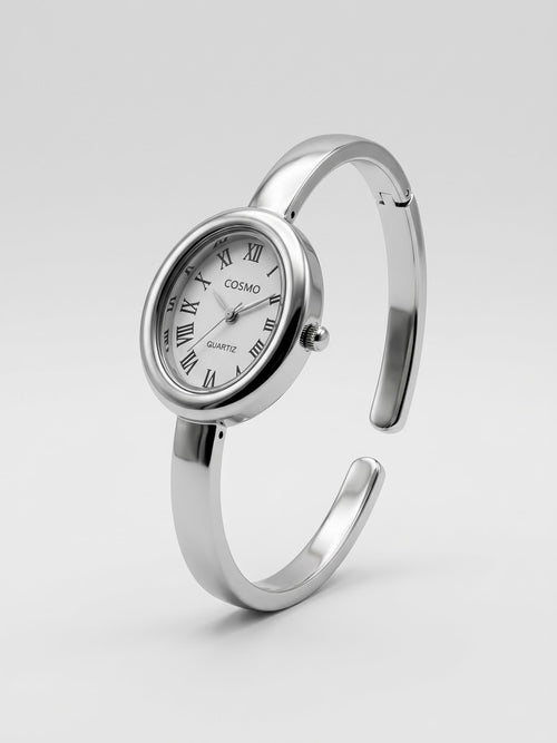 COSMO VINTAGE OVAL BANGLE - Champagne Silver Edition